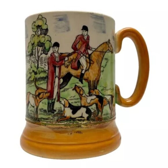 Arthur Wood Fox Hunters Scene Ceramic Drinking Mug Vintage EUC - Picture 1 of 11
